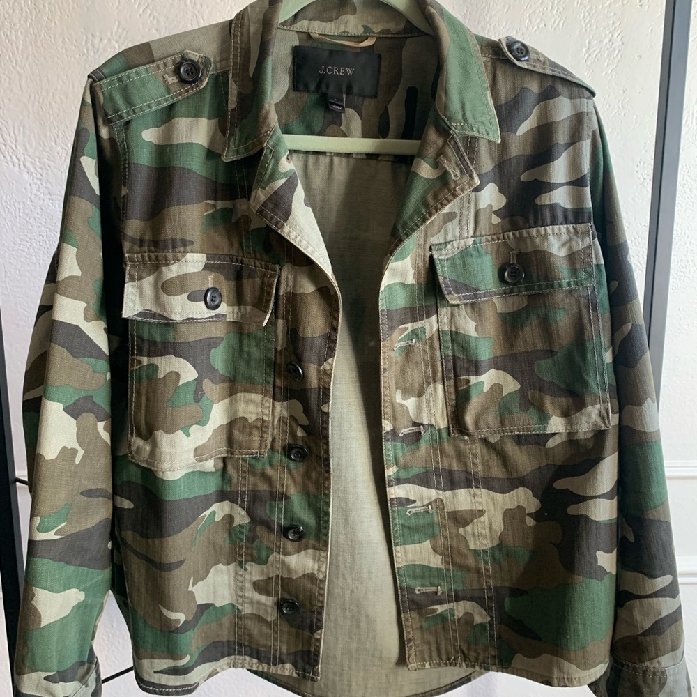 J. Crew camo jacket. Size L.